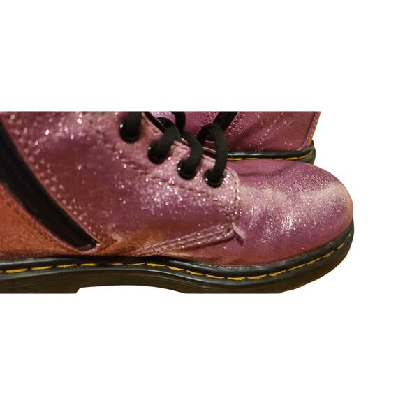 Dr Martens Air Wair 1460 Glitter J Kids Combat Boots Side Zipper-Sz 11 - Picture 6 of 8